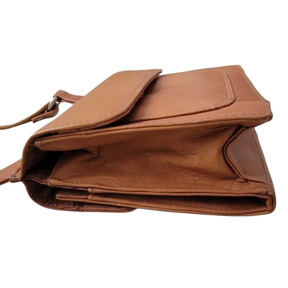 Lavive VTG Genuine Columbian Leather Boho Crossbody Purse Bag Cognac - Picture 8 of 16